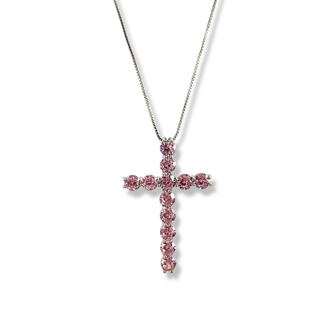 Pink diamond cross pendant Clearance