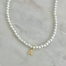  Pearl x Initial Necklace