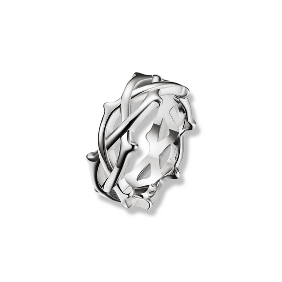 Crown of Thorns Ring Silver