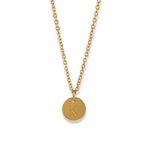  Engraved Letter x Coin Pendant Necklace