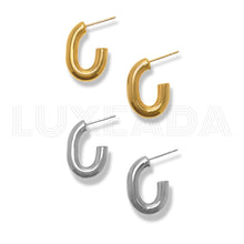  Chunky Oval Hoops Gold Silver