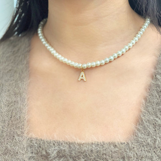 Pearl x Initial Necklace